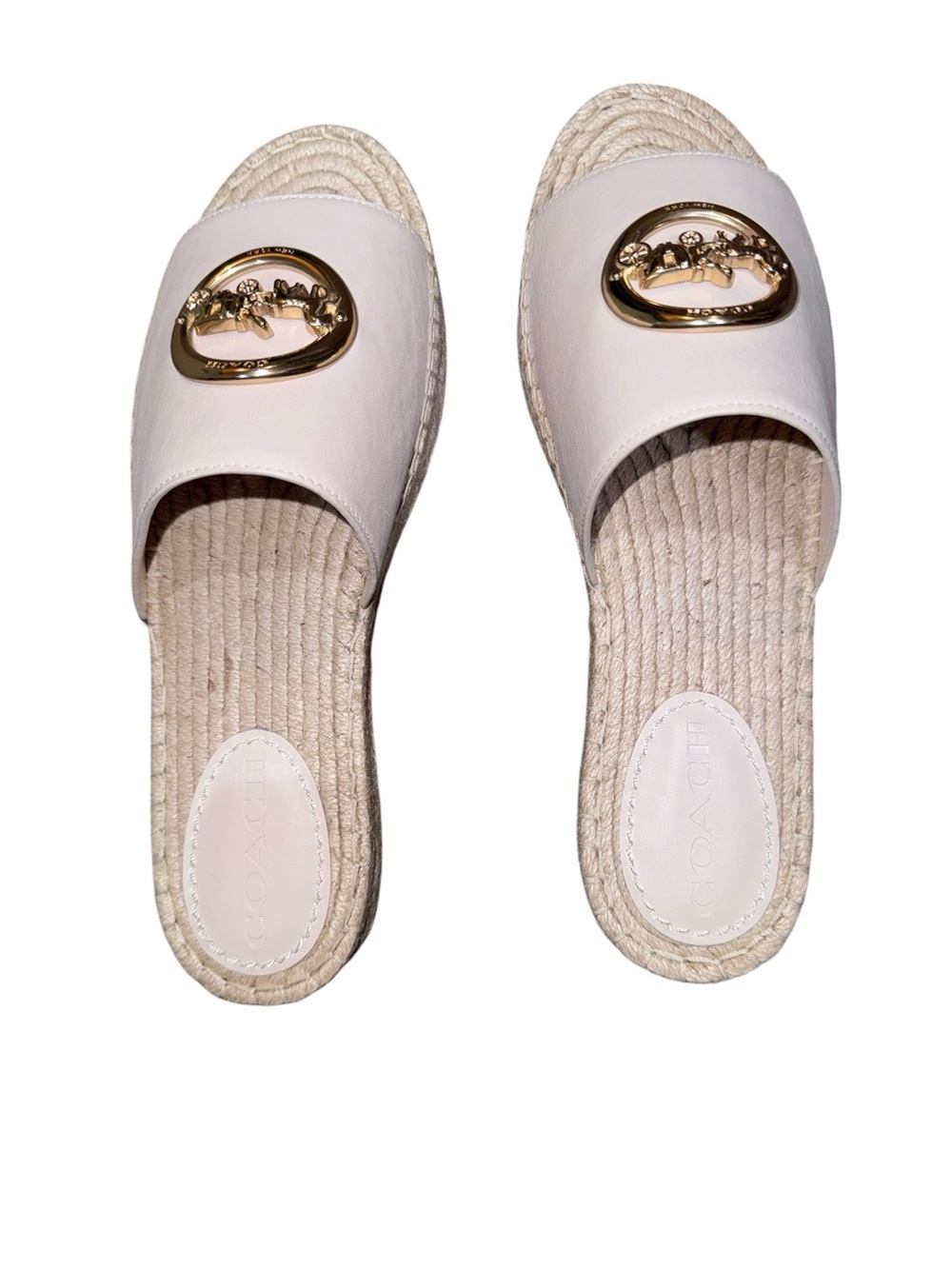 Coach Corey Espadrille Slides  NWOT Never worn Chalk